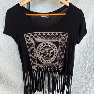 Tribal Third Eye Fringe Crop Top